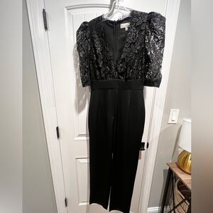 Adelyn Rae Black Lace Jumpsuit